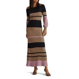 NWT Favorite Daughter Off the Shoulder Cable Knit Maxi Sweater Dress MSRP $278